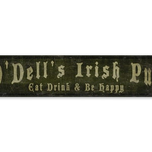 Irish Pub Be Happy - Drink And Be Happy - Custom Pub Sign - Vintage Style Sign - Pub Decor - Premium Quality Rustic Metal Sign