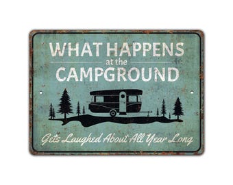 Camping Sign - Camping Decor - Camping Lover Gift - Outdoor Sign - Vintage Style Sign - Premium Quality Rustic Metal Sign