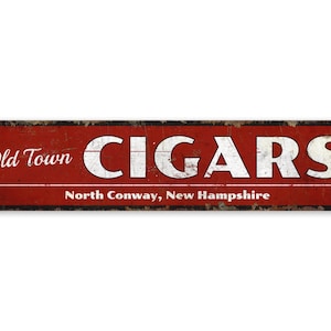 Old Town Cigars - Custom Cigars Sign - Vintage Style Sign - Cigar Shop Sign - Cigar Shop Decor - Premium Quality Rustic Metal Sign