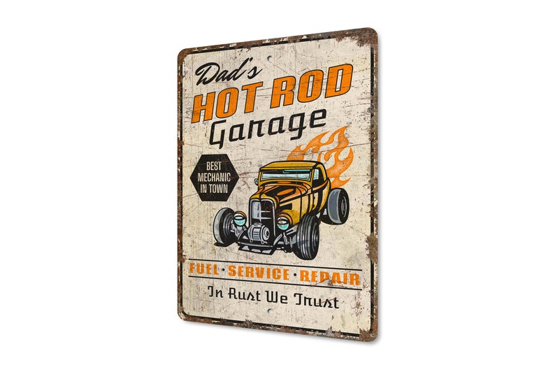 Hot Rod Garage Sign - Hot Rod Garage Decor - Hot Rod Sign - Mechanic on ...