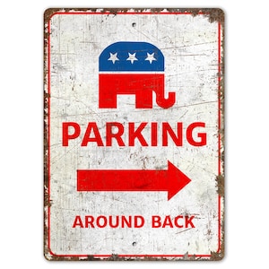 Parking Around Back Sign - Parking Around Back - Parking Sign - Car Parking Decor - Vintage Style Sign - Premium Quality Rustic Metal Sign
