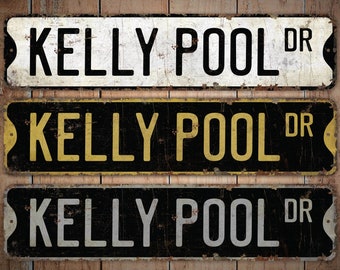 Kelly Pool - Kelly Pool Sign - Kelly Pool Game - Pool Game Sign - Kelly Pool Decor - Sports Sign - Premium Quality Rustic Metal Sign