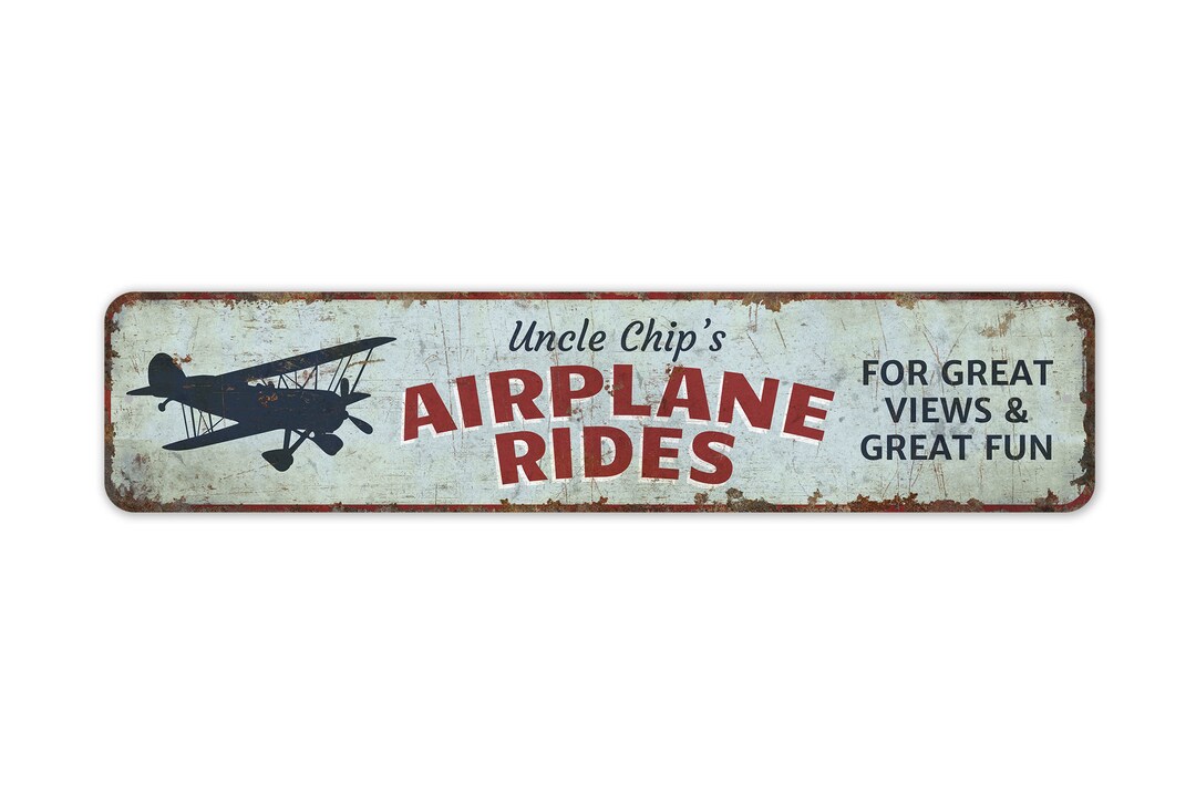 Airplane Rides Sign - Airplane Rides Decor - Airplane Rides - Vintage ...