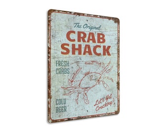 Crab Shack - Crab Shack-bord - Crab Shack Decor - Crab Lover Gift - Krabbord - Vintage stijlbord - Premium kwaliteit rustiek metalen bord