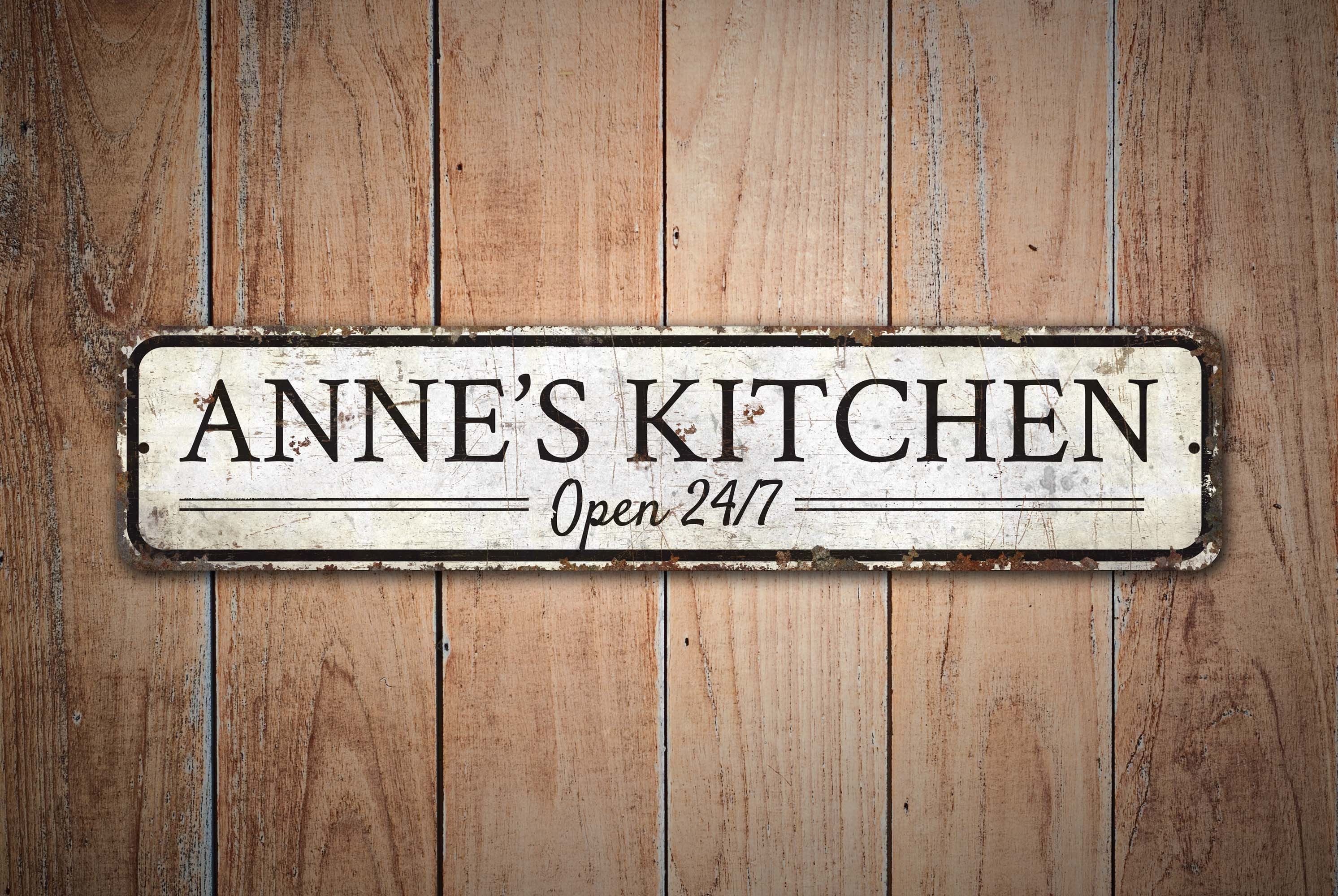 Kitchen Open Sign - Kitchen Name Sign - Vintage Style Sign - Kitchen ...