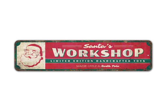 Santa's Workshop Sign - Santa's Workshop Decor - Christmas Decor - Christmas Sign - Vintage Style Sign - Premium Quality Rustic Metal Sign