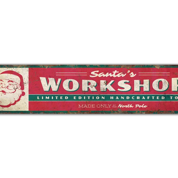 Santa's Workshop Sign - Santa's Workshop Decor - Christmas Decor - Christmas Sign - Vintage Style Sign - Premium Quality Rustic Metal Sign