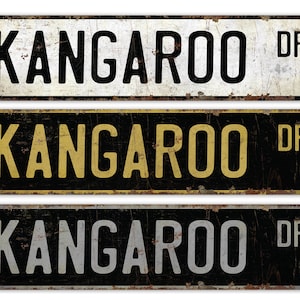 Kangaroo - Kangaroo Sign - Kangaroo Decor - Kangaroo Lover - Custom Street Sign - Premium Quality Rustic Metal Sign