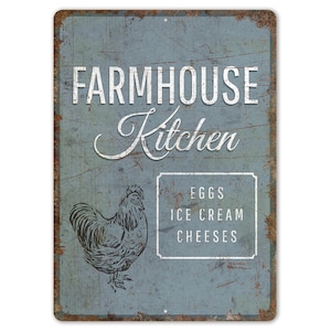 Farmhouse Kitchen - Farmhouse Kitchen Sign - Kitchen Decor - Kitchen Sign - Vintage Style Sign - Premium Quality Rustic Metal Sign