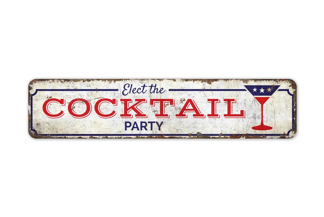 Party Finger Sign Cocktail Party - Cocktail Party Sign - Cocktail Party Decor - Custom ...