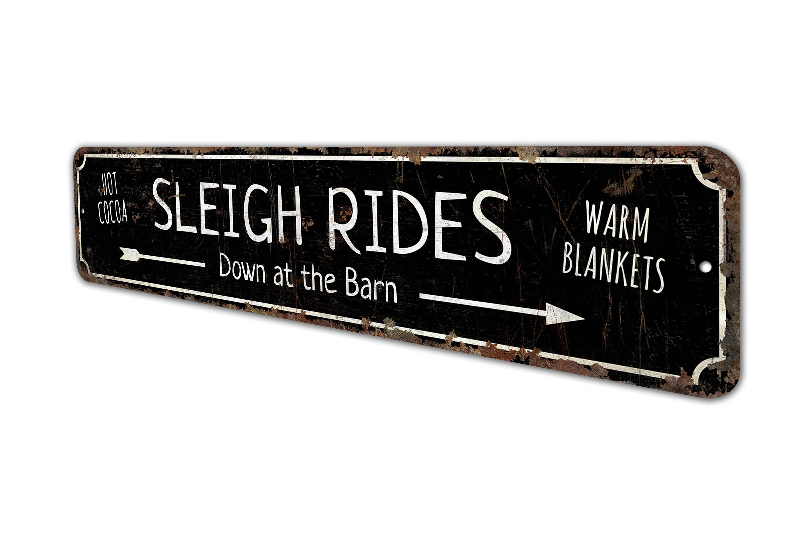 Sleigh Races Sign Sleigh Rides Sign - Custom Arrow Sign - Barn Sign - Sleigh Rides Bar ...