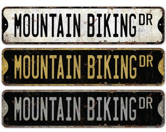 Vélo de montagne - signe de vélo de montagne - jeu de vélo de montagne - décor de vélo de montagne - signe de sports - signe en métal rustique de qualité supérieure