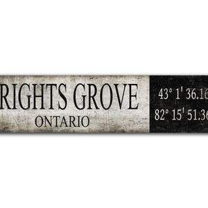 City Lat Long Sign - State Lat Long Sign - Vintage Style Sign - Custom Location Sign - Personalized Sign - Premium Quality Rustic Metal Sign