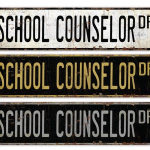 School Counselor - School Counselor Sign - School Counselor Decor - Vintage Style Sign - Premium Quality Rustic Metal Sign