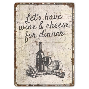 Let&#39;s Have Some Wine - Wine Shop Sign - Beer Bar Sign - Beer Bar Decor - Vintage Style Sign - Premium Quality Rustic Metal Sign