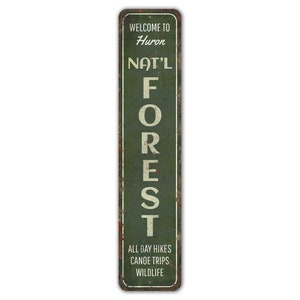 Custom Forest Sign - All Day Hiking - Hiking Forest Decor - Vertical Hiking Sign - Vintage Style Sign - Premium Quality Rustic Metal Sign