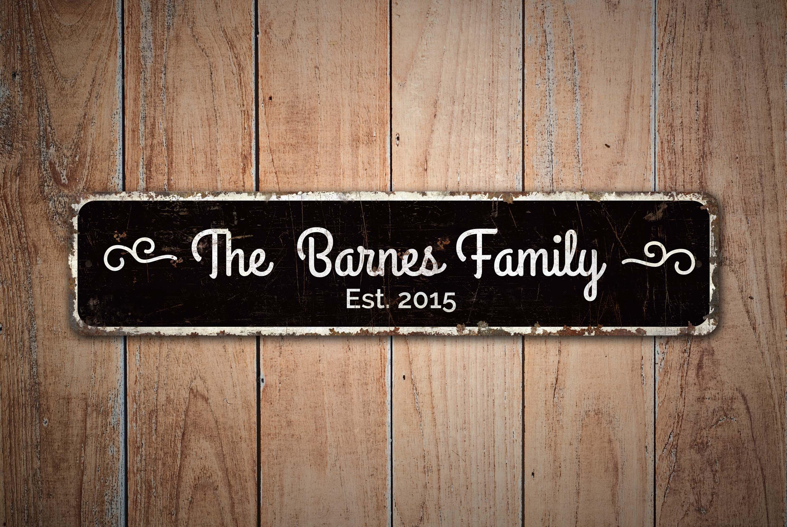 Association Est. Sign Family EST Sign - Established Sign - Custom EST Date Sign - Vintage ...