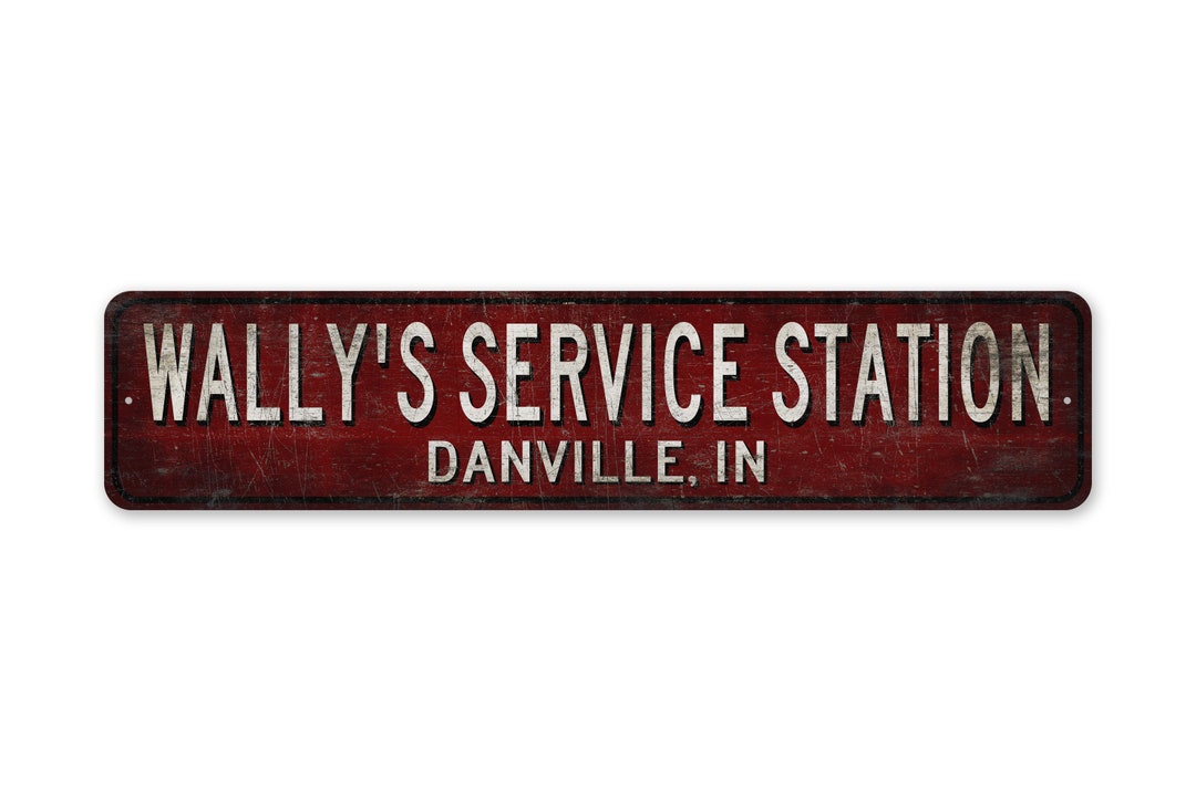 Service Station Sign - Custom Service Station - Vintage Style Sign ...