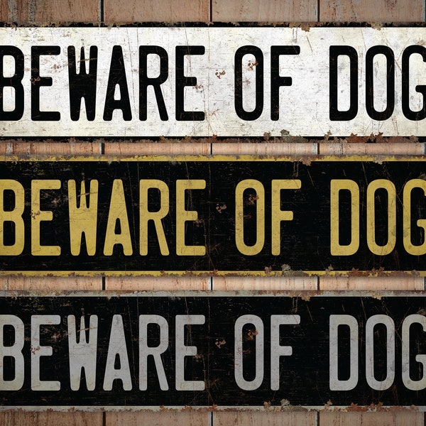 Beware of Dog Sign - Beware of Dog Decor - Vintage Style Sign - Beware Decor - Dog caution Sign - Premium Quality Rustic Metal Sign