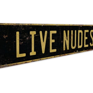 Live Nudes Sign - Custom Street Sign - Live Nudes - Vintage Style Sign