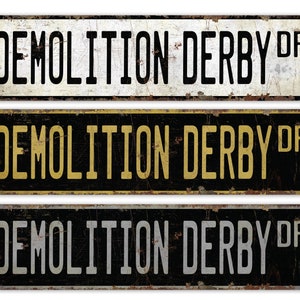 Demolition Derby - Demolition Derby Sign - Derby Game - Derby Decor - Custom Style Decor - Sports Sign - Premium Quality Rustic Metal Sign