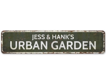 Urban Garden - Urban Garden Decor - Urban Garden Sign - Vintage Style Sign - Custom Text Sign - Premium Quality Rustic Metal Sign