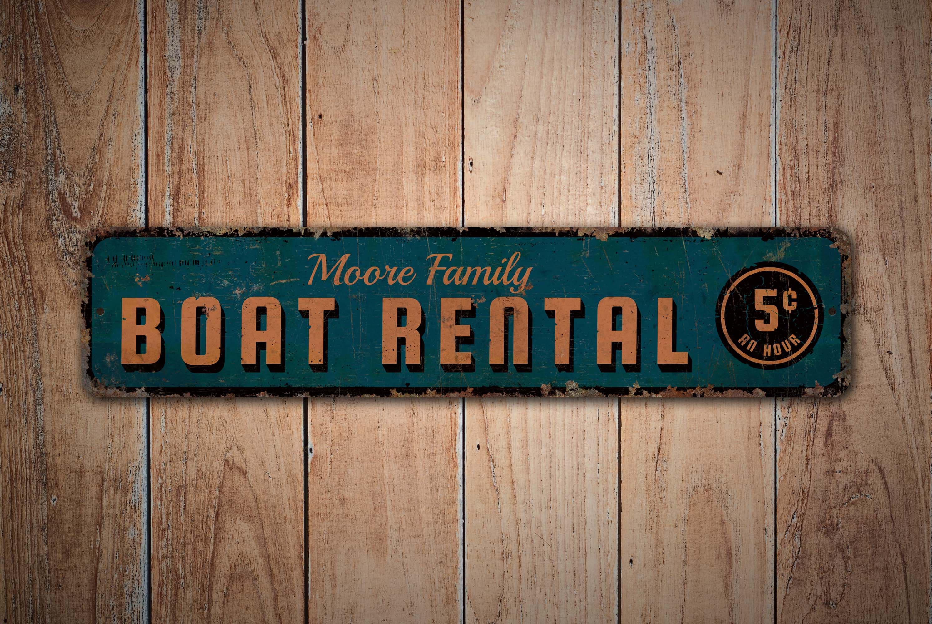 Panneau Décoratif Personnalisé Pour Maison De Lac Ou Bateau - Bois Rustique Fait Main - Neuf