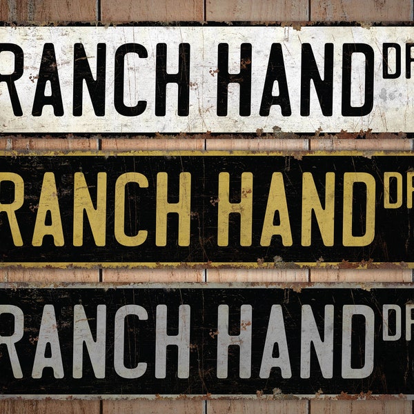 Ranch Hand - Ranch Hand Sign - Ranch Hand Decor - Vintage Style Sign - Custom Name Sign - Premium Quality Rustic Metal Sign