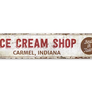Ice Cream Shop Sign - Ice Cream Shop - Vintage Style Sign - Ice Cream Shop Decor - Ice Cream Sign - Premium Quality Rustic Metal Sign