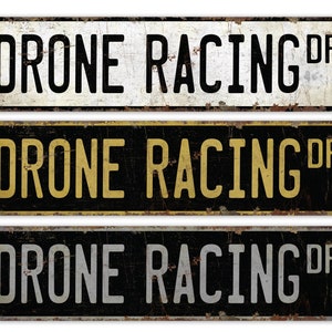 Drone Racing - Drone Racing Sign - Drone Racing Decor - Boxing Decor - Sports Sign - Premium Quality Rustic Metal Sign image 2
