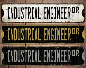 Ingénieur industriel - Enseigne d’ingénieur industriel - Décor d’ingénieur industriel - Enseigne de style vintage - Enseigne en métal rustique de qualité supérieure