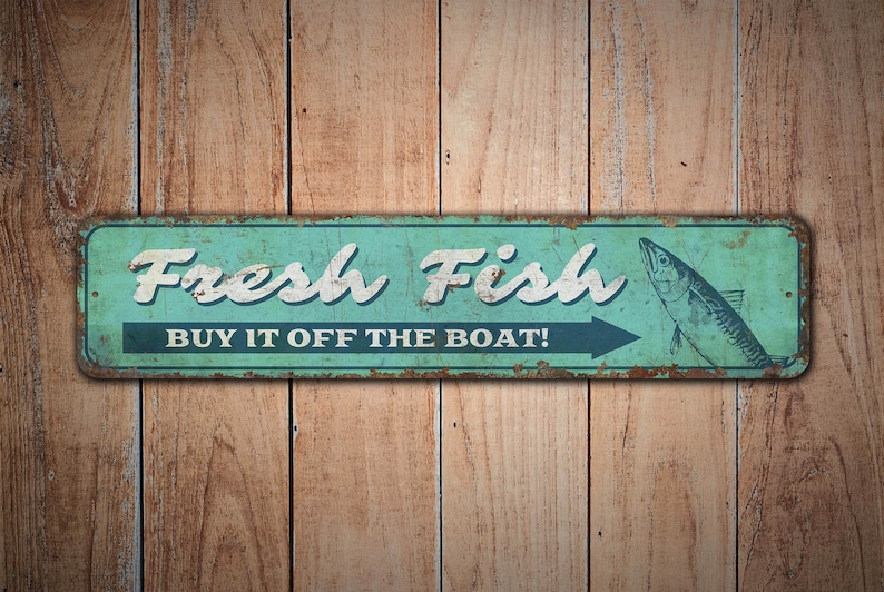 Fresh Fish Sign - Fresh Fish Decor - Fish Market Sign - Fish Market ...