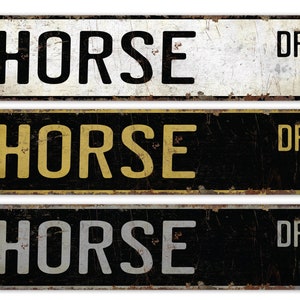 Horse - Horse Sign - Horse Decor - Horse Lover - Custom Street Sign - Premium Quality Rustic Metal Sign