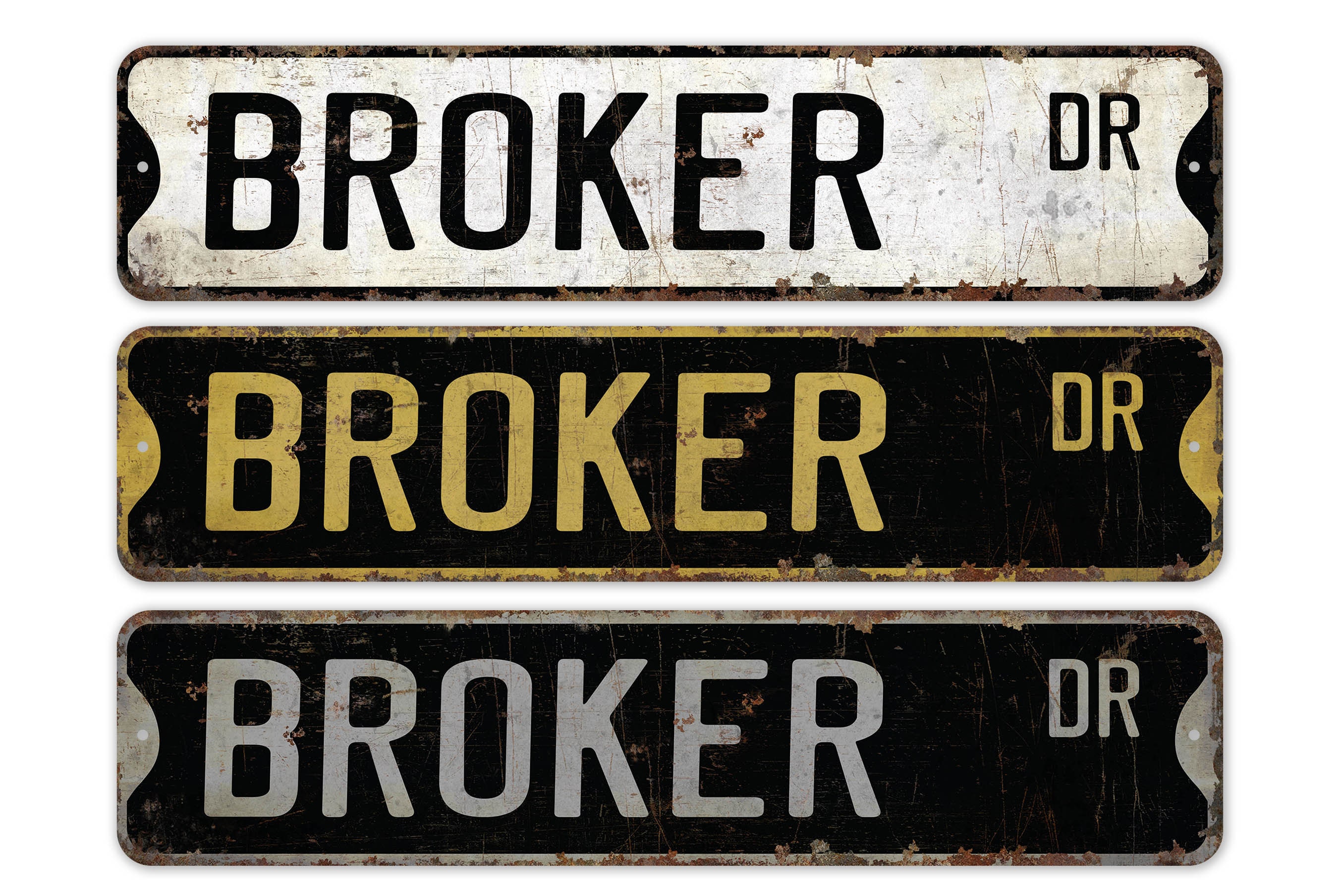 Broker - Broker Sign - Broker Decor - Vintage Style Sign - Custom Street Sign - Premium Quality Rustic Metal Sign