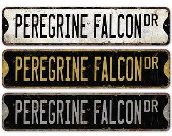 Peregrine Falcon - Peregrine Falcon Sign - Peregrine Falcon Decor - Custom Street Sign - Premium Quality Rustic Metal Sign