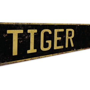 Tigre - Letrero de tigre - Decoración de tigre - Amante del tigre - Letrero de calle personalizado - Decoración de calle personalizada - Letrero de metal rústico de primera calidad imagen 5