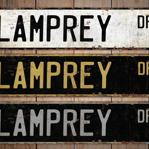 Lamprey - Lamprey Sign - Lamprey Decor - Lamprey Lover Gift - Custom Street Sign - Premium kwaliteit rustiek metalen bord