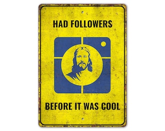 Has Anhängern, bevor es cool ist - Has Anhänger - Christliches Schild - Religiöses Schild - Vintage Stil Schild - Hochwertiges rustikales Metallschild