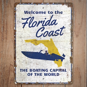 Florida Coast Sign - Florida Beach Sign - Florida Beach Decor - Florida Coast Decor - Vintage Style Sign - Premium Quality Rustic Metal Sign