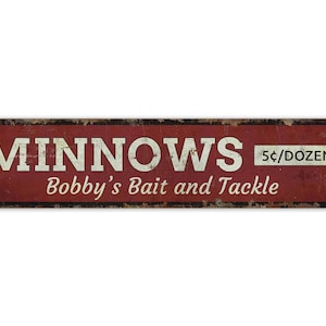 Bait And Tackle - Bait And Tackle Sign - Bait And Tackle Decor - Vintage Style Sign - Custom Text Sign - Premium Quality Rustic Metal Sign