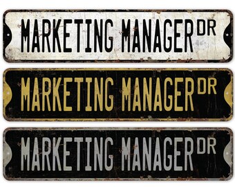 Marketing Manager - Marketing Manager Sign - Marketing Manager Decor - Vintage Style Sign - Premium Quality Rustic Metal Sign