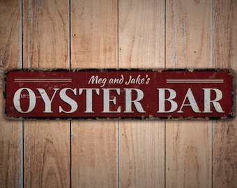 Oyster Bar - Oyster Bar Sign - Oyster Bar Decor - Oyster Saloon - Vintage Style Sign - Premium Quality Rustic Metal Sign