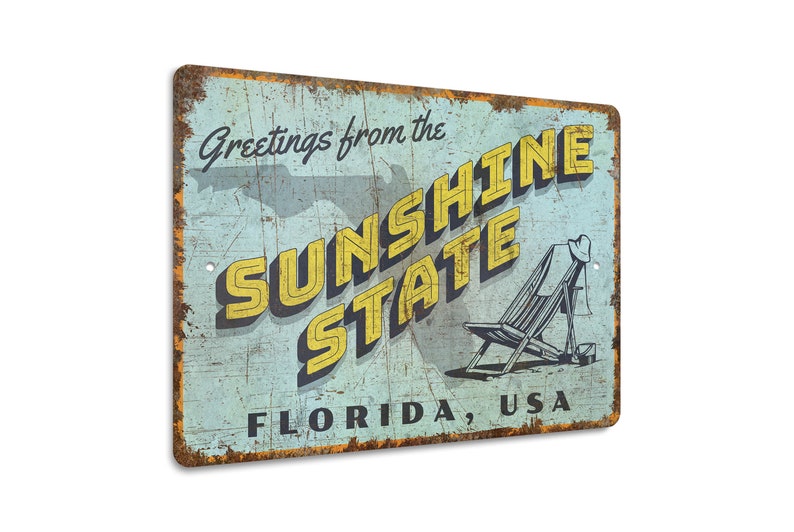 a metal sign that says sunshine state