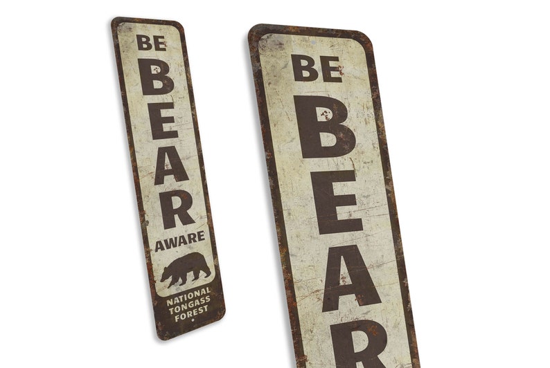 Be Bear Aware Sign - National Forest Decor - Bear Sign - Custom Forest ...