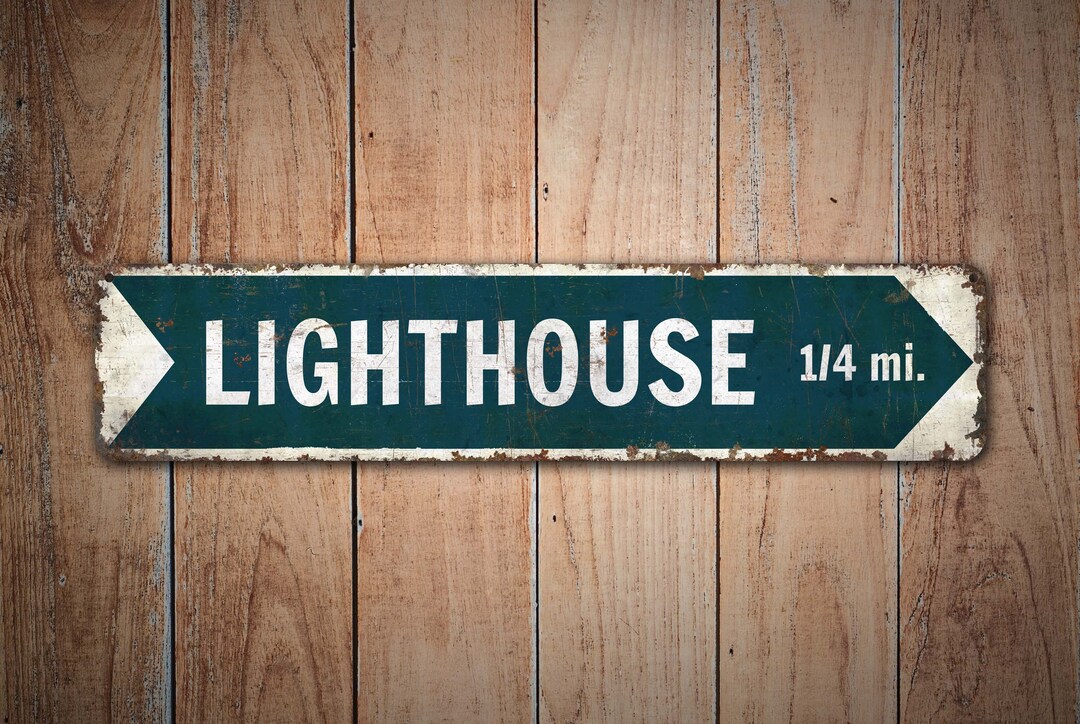 Light House Arrow Sign Light House Sign Custom Directional Etsy