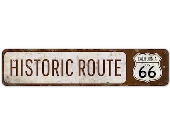 Historic Route Sign - Route 66 Decor - Historic Road Sign