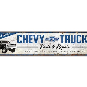 Chevy Trucks Sign - Chevy Truck Garage Sign - Chevy Lover Gift - Garage Decor - Vintage Style Sign - Premium Quality Rustic Metal Sign