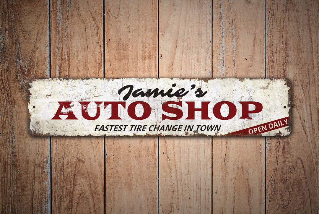 Auto Shop Sign Auto Shop Auto Shop Decor Custom Garage Decor Vintage