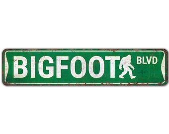 Bigfoot Boulevard Sign -Custom Street Sign - Bigfoot Gifts - Camping Signs - Vintage Style Sign - Premium Quality Rustic Metal Sign