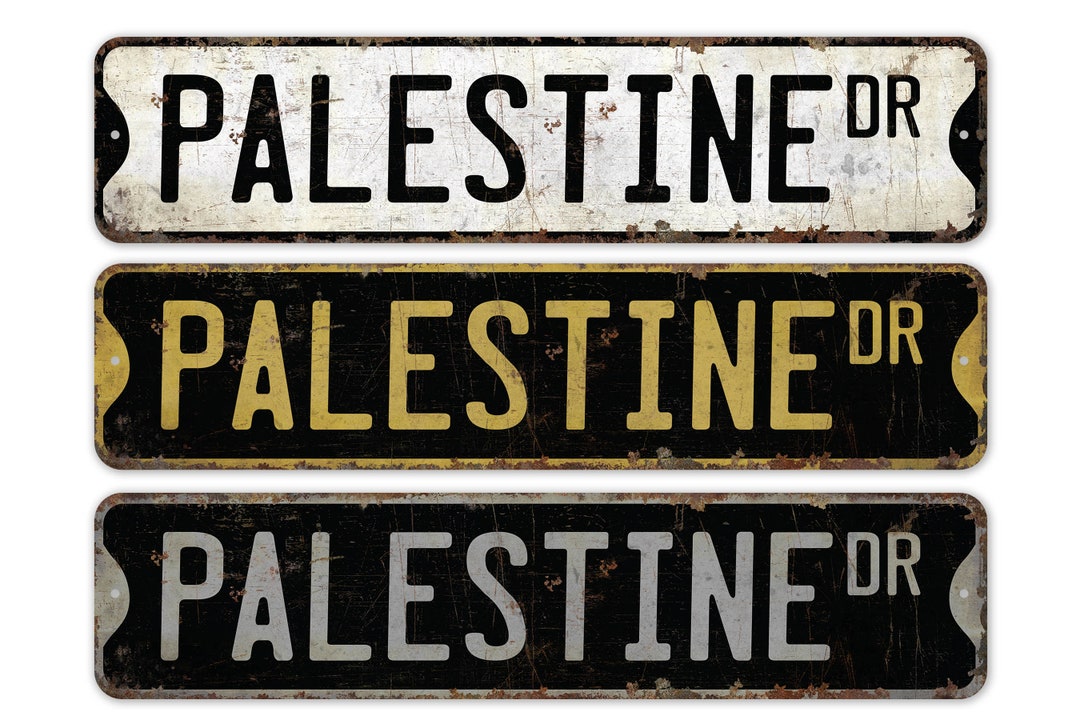 Palestine - Palestine Sign - Palestine Decor - Vintage Style Sign ...
